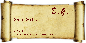 Dorn Gejza névjegykártya